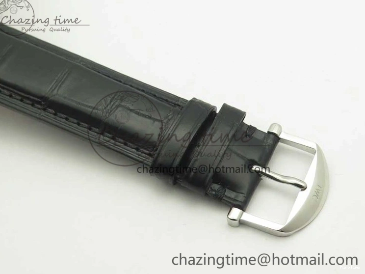 MIROTIME 0105 Supportive Portofino Automatic SS AF 1:1 Best Edition White Dial on Black Croco Leather Strap A 7184